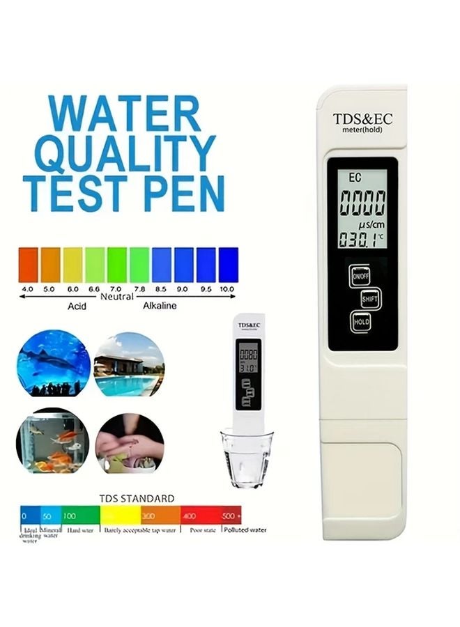 قطعتان مجموعة اختبار جودة المياه: مقياس TDS، مقياس درجة الحموضة، مقياس الحموضة، قلم EC - Image 4