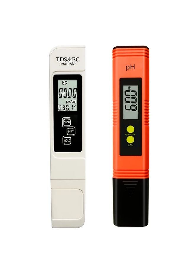 قطعتان مجموعة اختبار جودة المياه: مقياس TDS، مقياس درجة الحموضة، مقياس الحموضة، قلم EC - Image 1