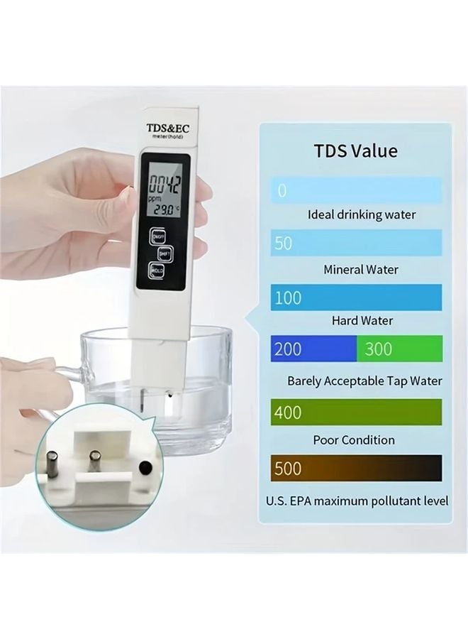 قطعتان مجموعة اختبار جودة المياه: مقياس TDS، مقياس درجة الحموضة، مقياس الحموضة، قلم EC - Image 5