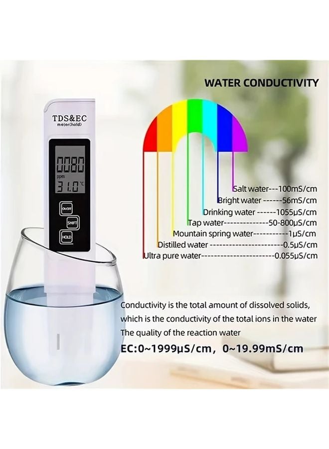قطعتان مجموعة اختبار جودة المياه: مقياس TDS، مقياس درجة الحموضة، مقياس الحموضة، قلم EC - Image 3
