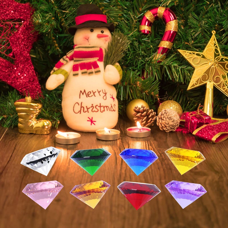 LONGWIN 30mm (1.2 inch) Crystal Diamond Paperweight Pirate Gems Birthstone Table Decorations Christmas Centerpiece Gift Idea Multicolor Gift Packing - Image 2
