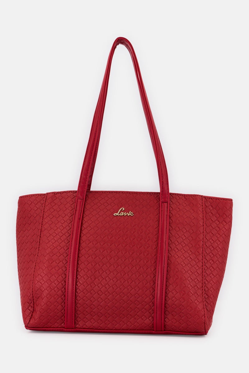Lavie Women Brand Logo Tote Bag, Red - Image 1