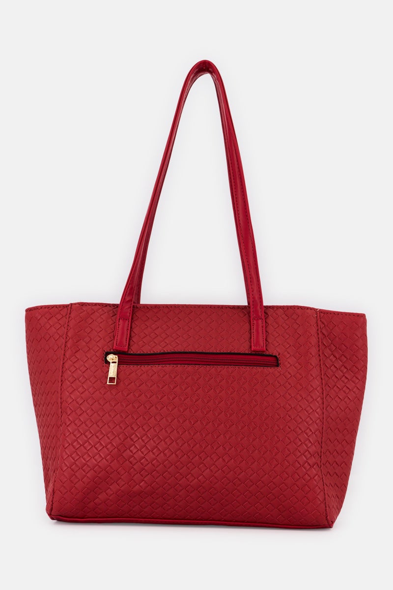 Lavie Women Brand Logo Tote Bag, Red - Image 2