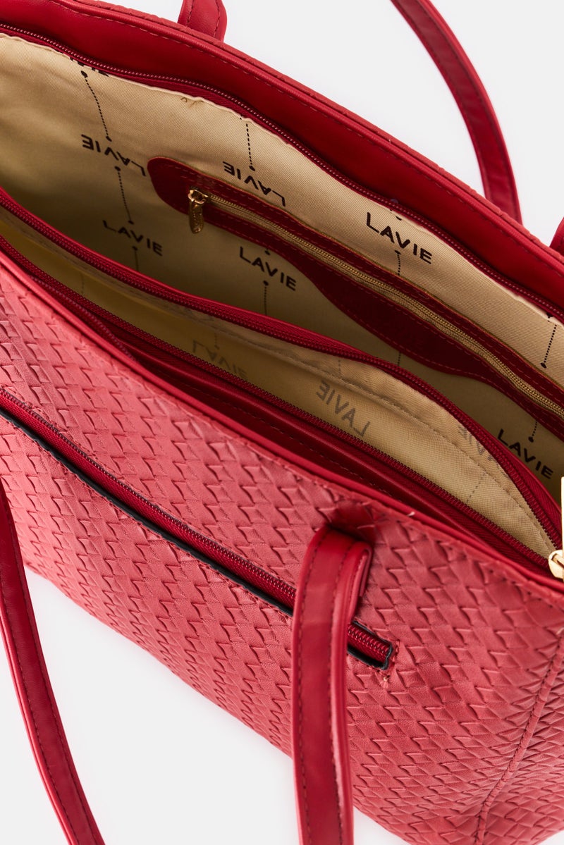 Lavie Women Brand Logo Tote Bag, Red - Image 3