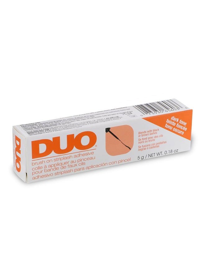 DUO Brush-On Strip Lash Glue – Dark Tone, False Eyelash Adhesive with Precision Brush Applicator, Long-Lasting, Latex-Free Eyelash Glue, 0.18 oz - Image 1