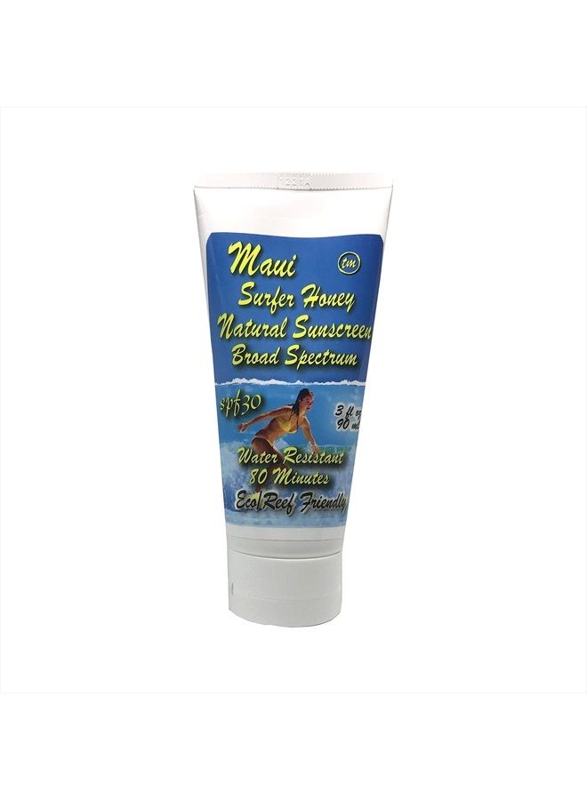 Maui Naturals Maui Surfer Honey All Natural Sunscreen Lotion SPF 30 Reef Safe - Image 1