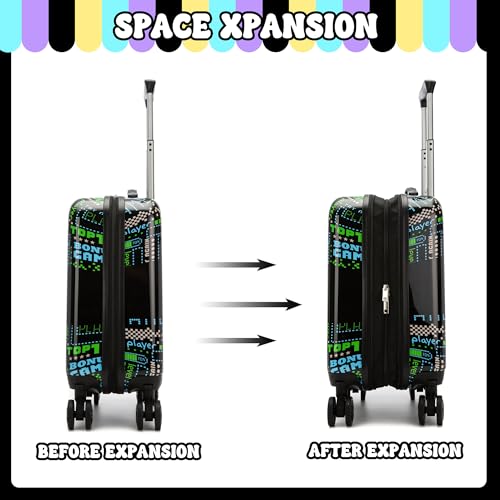 Inprof Kid’s Luggage Set 2 Piece Suitcase Set 16’’ Hardside Luggage with Spinner Wheels Girls Boys Carry on Toddler Luggage Travel Rolling Luggage Carry on Luggage Airline Approved - Image 4