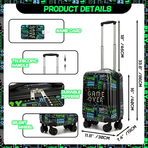 Inprof Kid’s Luggage Set 2 Piece Suitcase Set 16’’ Hardside Luggage with Spinner Wheels Girls Boys Carry on Toddler Luggage Travel Rolling Luggage Carry on Luggage Airline Approved - Image 2