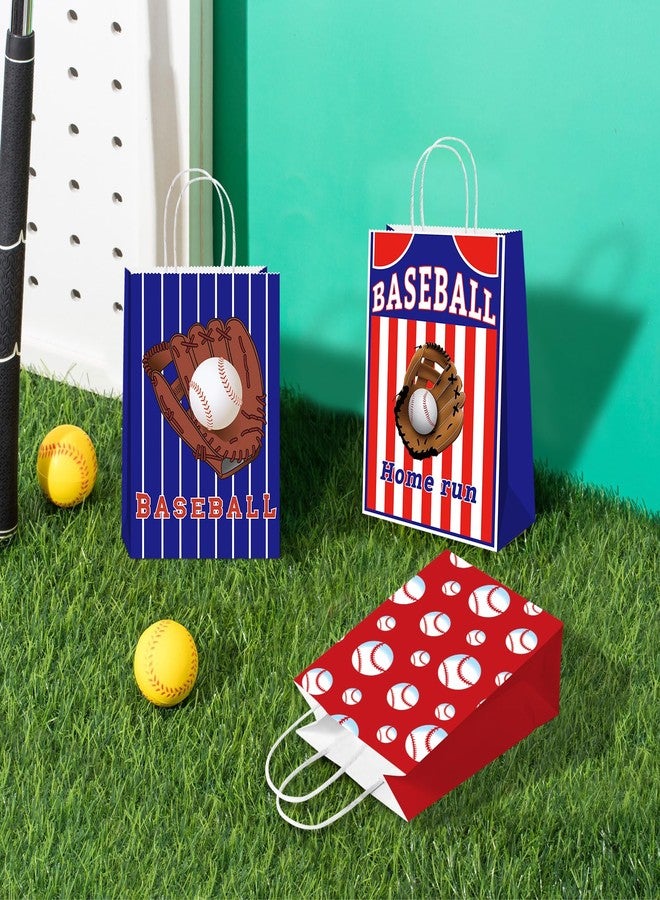 BQC 16 PCS Baseball Gift Bags With Handles for Party Decorations - Goodie Treat Snack Candy Favor Bags for Kids Boys Girls - Image 4