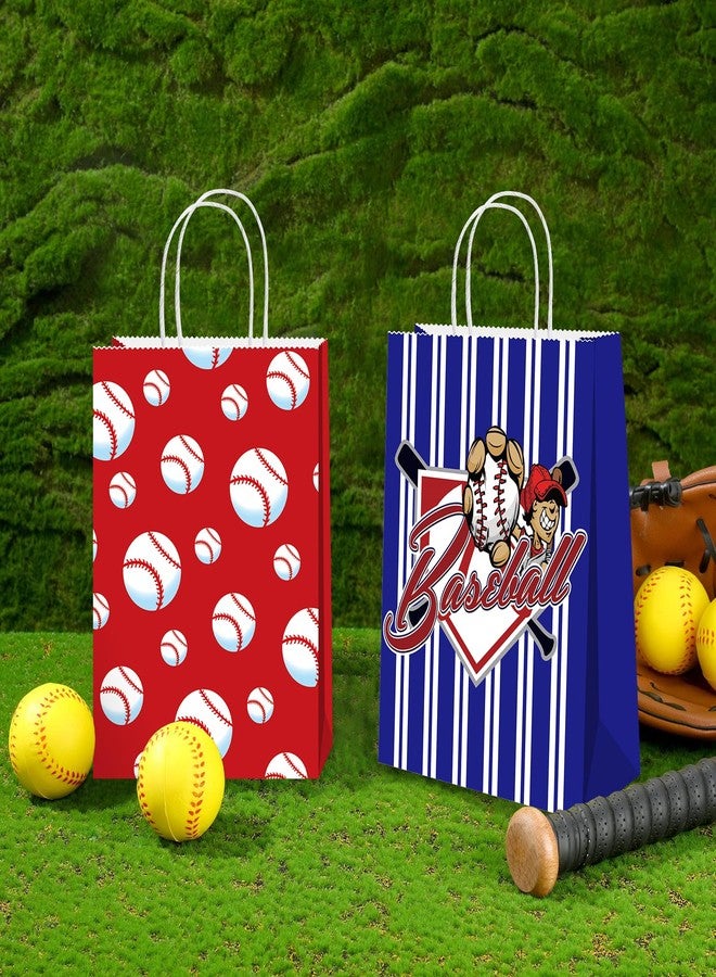 BQC 16 PCS Baseball Gift Bags With Handles for Party Decorations - Goodie Treat Snack Candy Favor Bags for Kids Boys Girls - Image 2