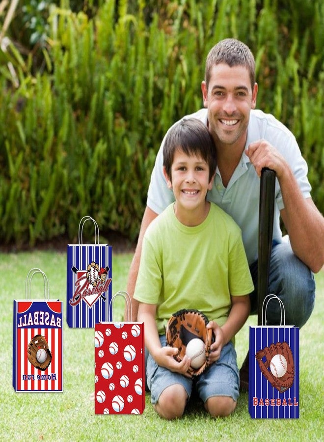 BQC 16 PCS Baseball Gift Bags With Handles for Party Decorations - Goodie Treat Snack Candy Favor Bags for Kids Boys Girls - Image 3