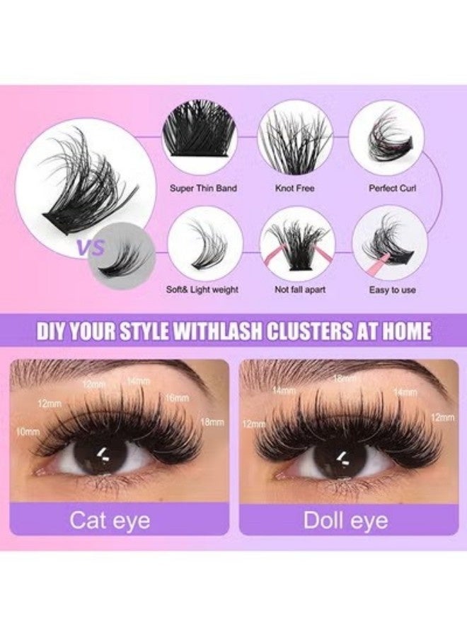 Segmented False Eyelash Set 300 Clusters, 30d 40d 50d Mix Lash Clusters, Eyelash Extension Kit, Enlarge Eyes Naturally, Curl Eyelash, Diy Eyelashes - Image 3