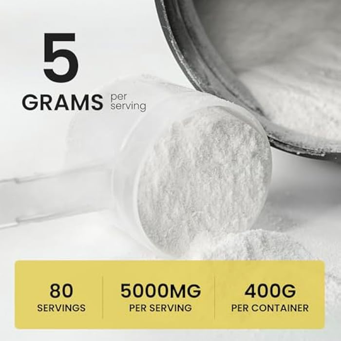 UpNourish Micronized Creatine Monohydrate Powder 400 G - Unflavored Vegan for Pre Workout, Muscle Building Pure Women and Men Instantized Supplement, 80 Servings 14.1096 Ounce - Image 4