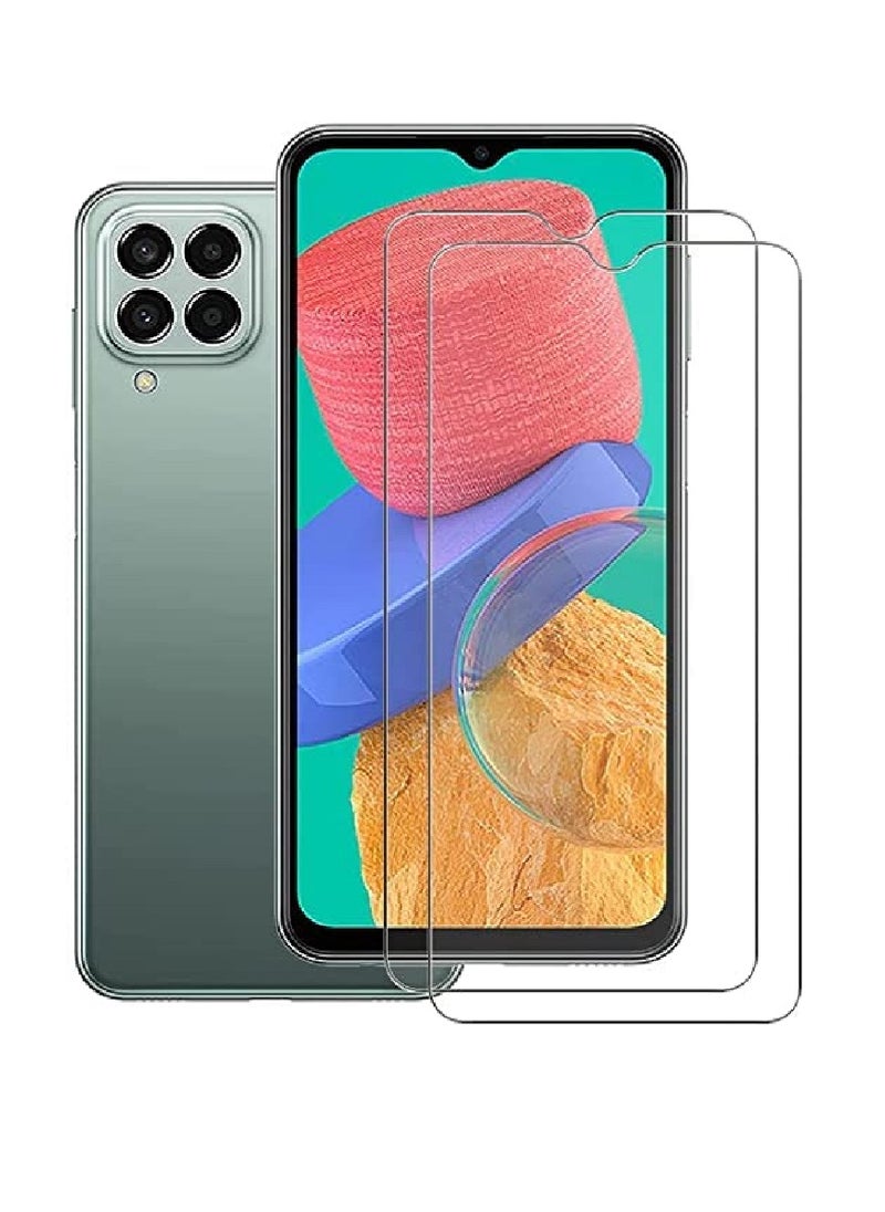 Super 2 Pieces Tempered Glass Screen Protector Clear Designed For Samsung Galaxy M33 5G Full Screen Coverage And Bubble Free - Image 1