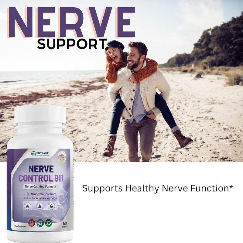 Phytage Labs Nerve Control 911  Natural Plant Based Nerve Health Supplement 60 Capsules - Image 4