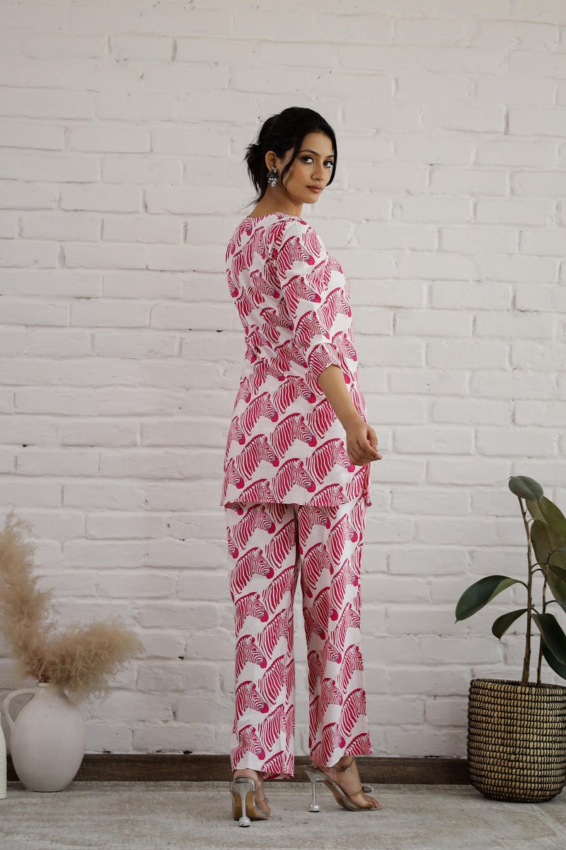 FLAVIA CREATION طقم وردي متناسق للنساء - Image 2