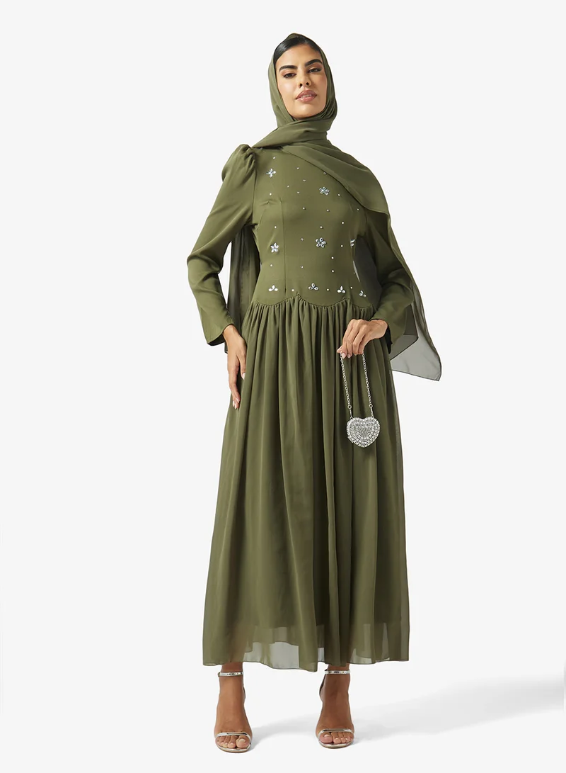 Khizana  A-line Dress With Embellished Corset for Women | Best Price UAE