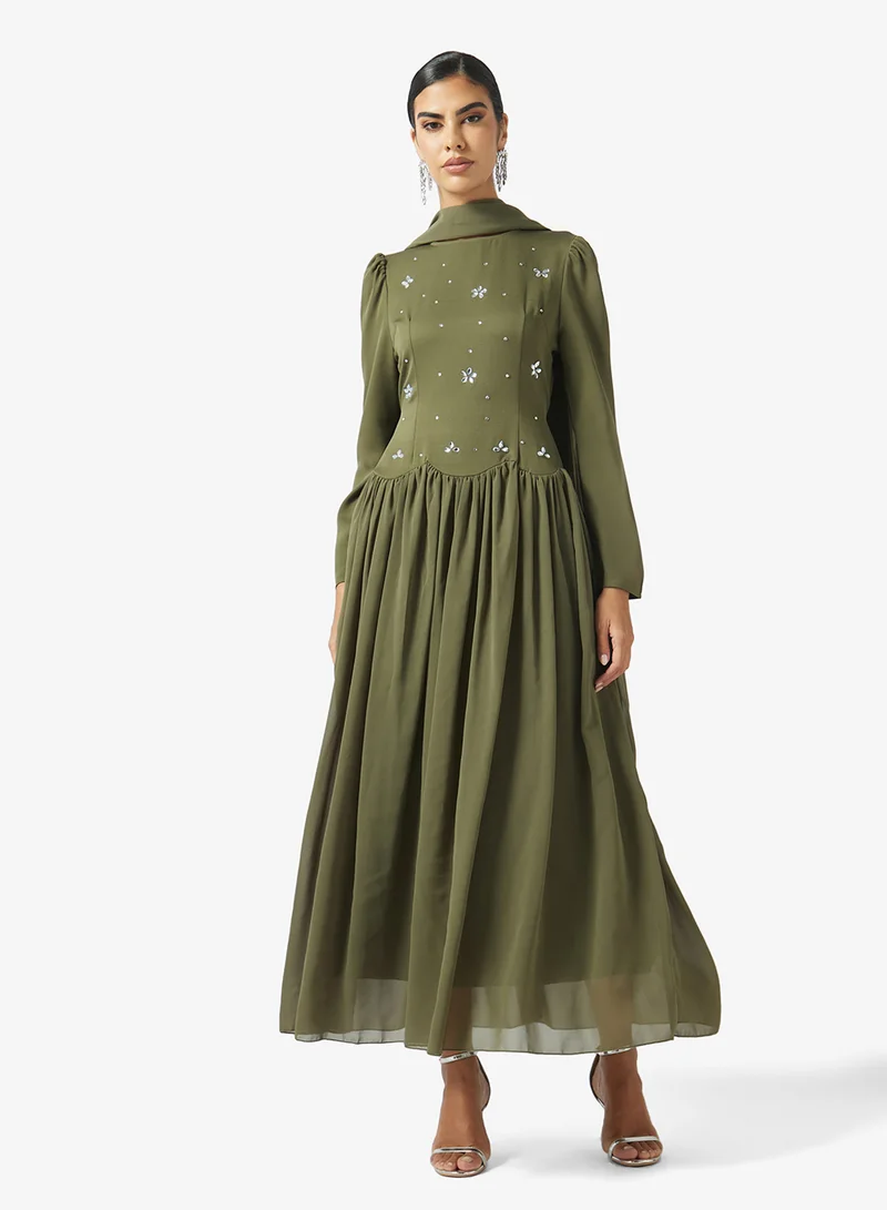 A-line Dress With Embellished Corset
