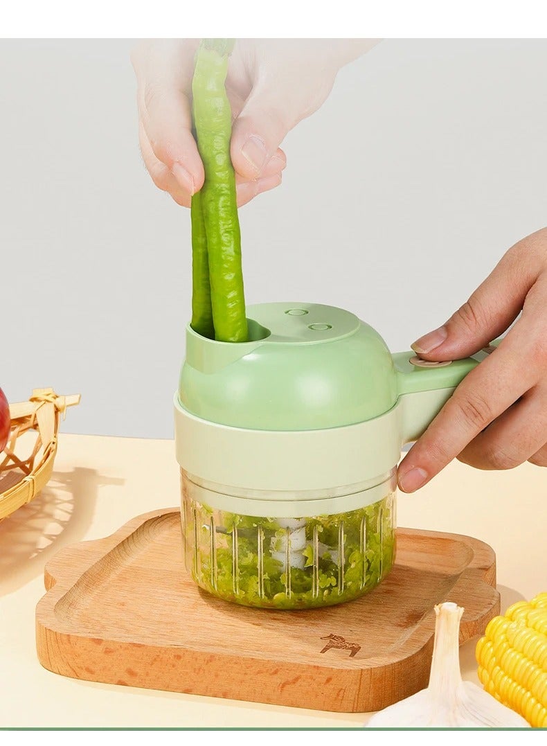 DubaiGallery 4 In 1 Portable Handheld Electric Vegetable Cutter Set With Brush - Image 4