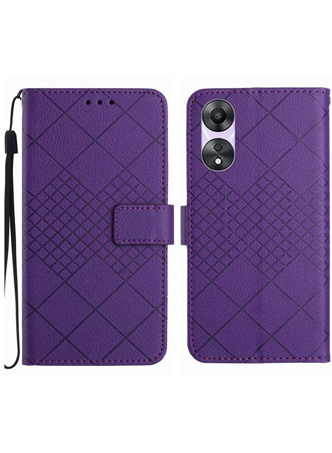 S-TOP Case For OPPO A78 4G Rhombic Grid Texture Leather Phone Case - Image 1
