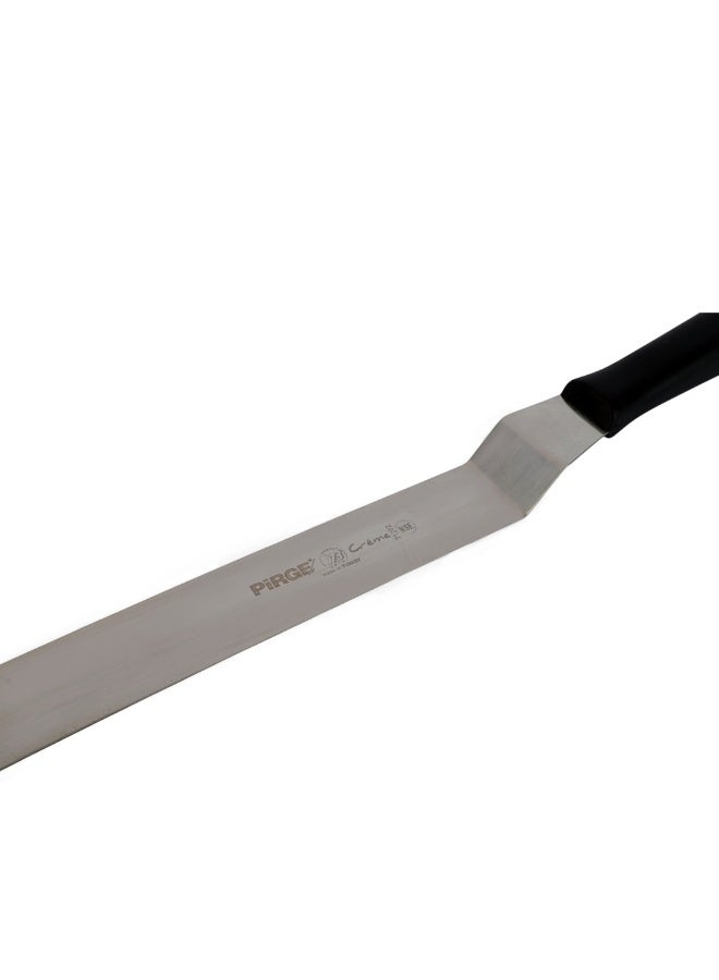 بيرج ملعقة مسطحة طويلة لتزيين الكيك، صناعة تركية، ستانلس ستيل – لون فضي بمقبض أسود - Image 3