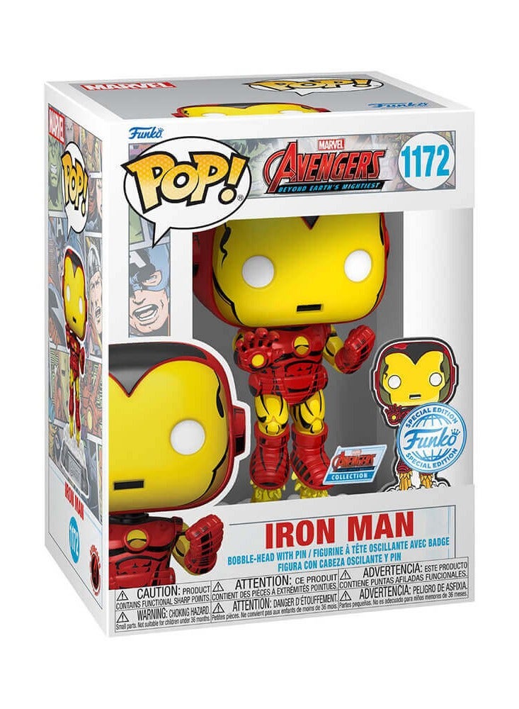 Funko Super Heroes Marvel Avengers beyond earth''s mightiest Avengers Collection 60th Anniversary Iron Man With Pin - Image 2