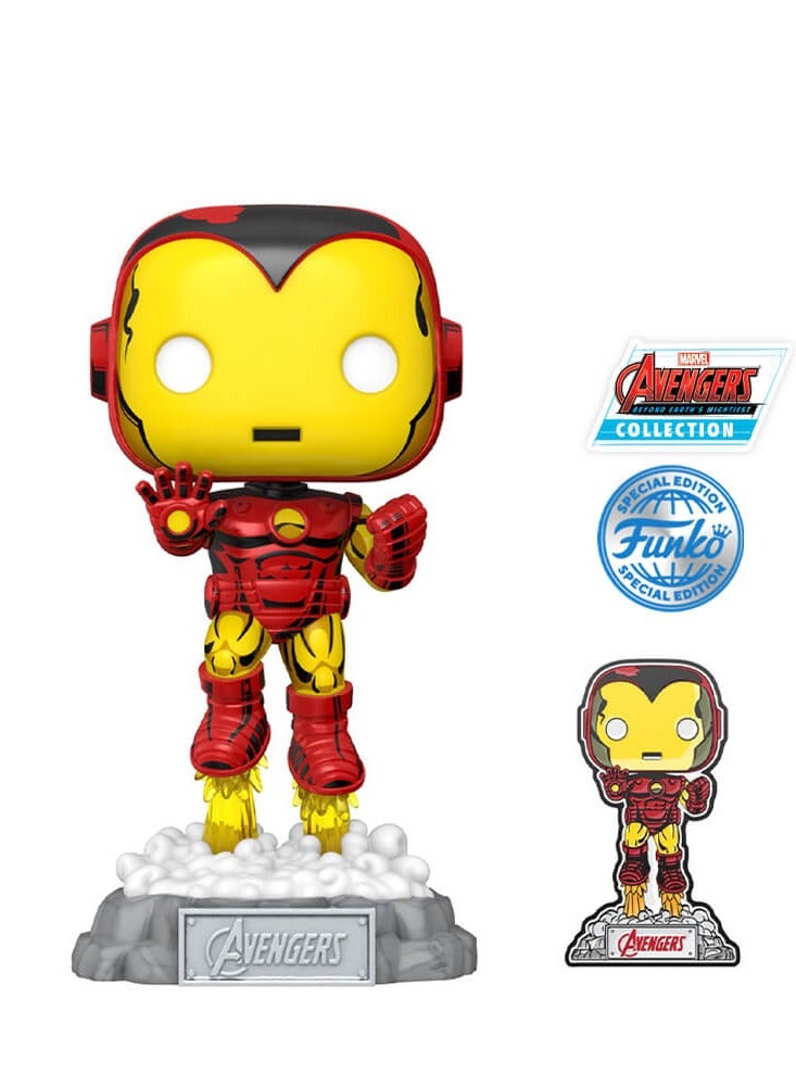 Funko Super Heroes Marvel Avengers beyond earth''s mightiest Avengers Collection 60th Anniversary Iron Man With Pin - Image 1