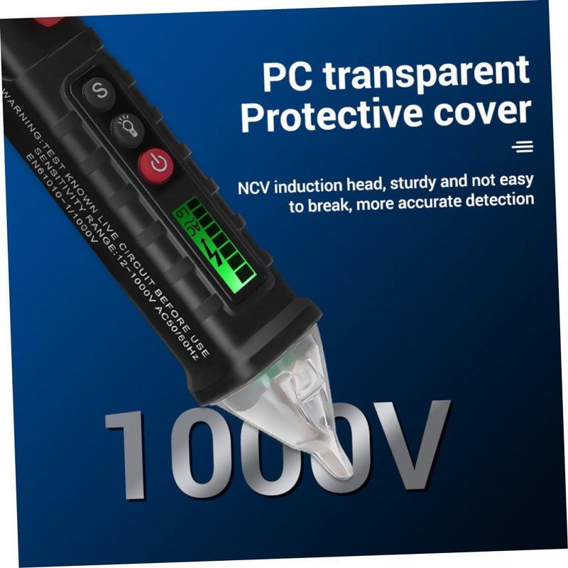 قلم اختبار الجهد الأسود غير المتصل بشاشة LCD للكشف التلقائي عن دائرة السيارة سهل الاستخدام - Image 4