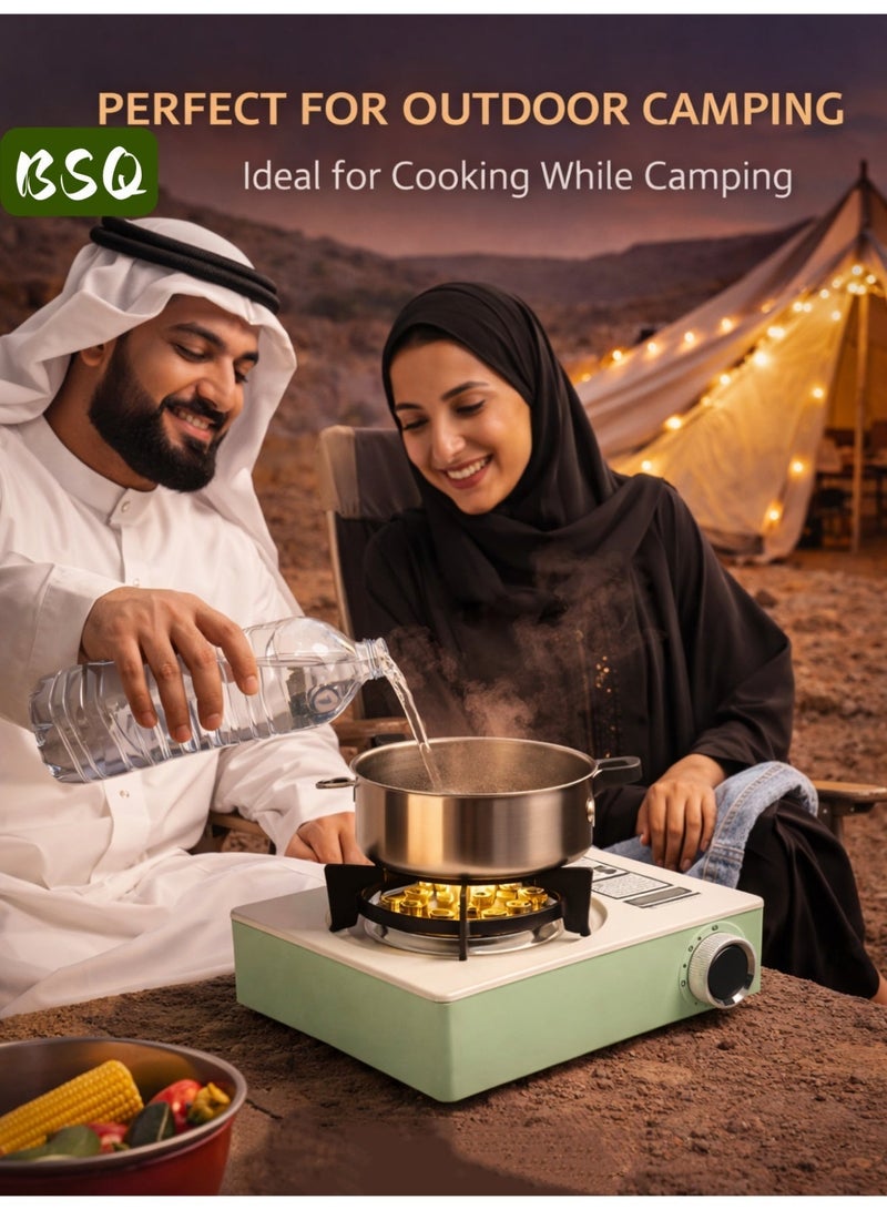 بي إس كيو موقد تخييم للطوارئ | موقد تخييم محمول ثلاثي الأشواط مقاوم للرياح | موقد تخييم، موقد غاز محمول، مواقد محمولة | موقد غاز | شواية | طاقة عالية 6800 واط | إشعال كهرضغطية | متوافق مع وقود البوتان/البروبان | يتضمن صندوق تخزين مخصص | مناسب للشواء في الهواء الطلق، والمشي لمسافات طويلة، والنزهات - Image 2