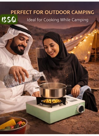 Portable Three-Burn Windproof Camping Stove | emergency gas stove、camp stove、camping accessories、camping stove、portable gas stove、portable stove | Gas Stove | BBQ Grill | Piezoelectric Ignition | Butane/Propane Dual Fuel Compatible | Includes Dedicated Storage Case | Suitable for Outdoor BBQs, Hiking Adventures, and Picnics - view 4