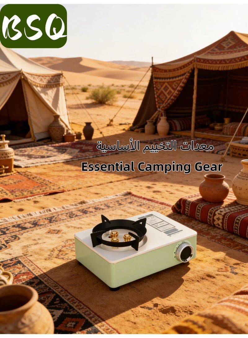 BSQ Portable Three-Burn Windproof Camping Stove | emergency gas stove、camp stove、camping accessories、camping stove、portable gas stove、portable stove | Gas Stove | BBQ Grill | Piezoelectric Ignition | Butane/Propane Dual Fuel Compatible | Includes Dedicated Storage Case | Suitable for Outdoor BBQs, Hiking Adventures, and Picnics - Image 5