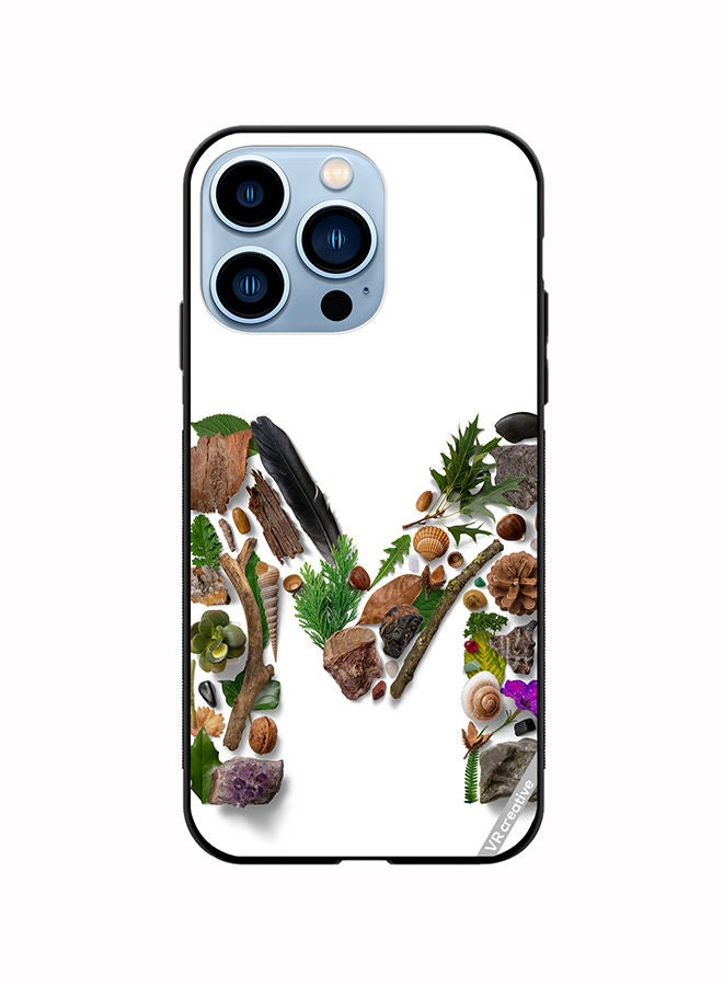 VR CREATIVE غطاء حماية لجهاز آبل آيفون 14 برو ماكس بتصميم حرف M متعدد الألوان - Image 1