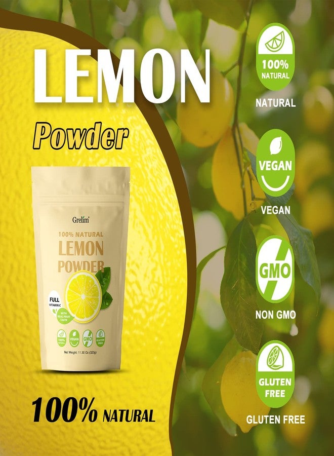 Grelim Lemon Powder 11.30 Oz, 100% Freeze Dried Powder, Filler Free, Gluten-Free, Rich in Natural Vitamin C Fresh Squeezed Lemon Flavor Great for Beverages, Smoothies 320g - Image 4