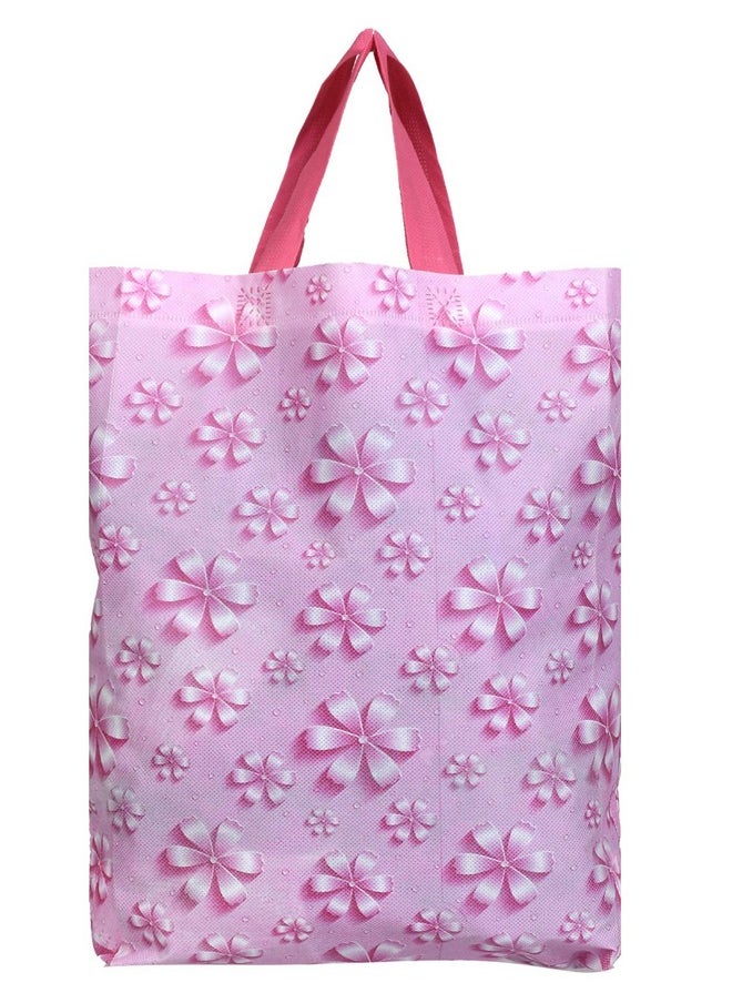 Kuber Industries - Kuber Industries Non Woven Reusable Grocery Shopping Bag With Handle|Goodies Bag Promotional Bag for Birthday|Size 26 x 11 x 38|Pack of 12 (Pink) - Image 1
