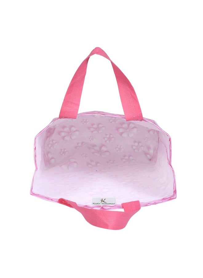 Kuber Industries - Kuber Industries Non Woven Reusable Grocery Shopping Bag With Handle|Goodies Bag Promotional Bag for Birthday|Size 26 x 11 x 38|Pack of 12 (Pink) - Image 1