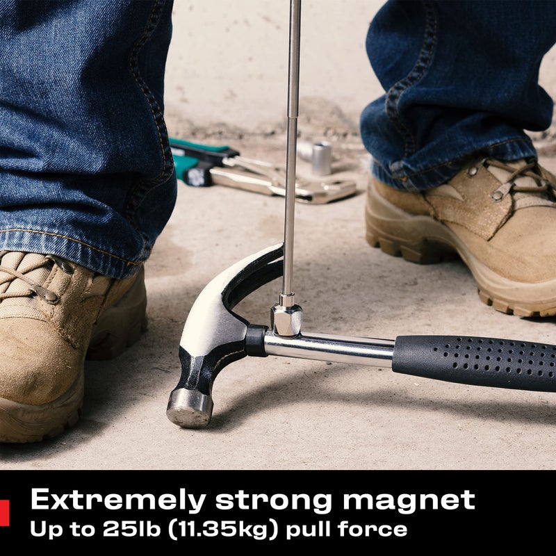 NoCry Telescoping Magnetic Pickup Tool with 25lb Pull Force — Magnet Stick Extendable up to 30in; Non-Slip Extendable Magnet Pickup Tool, Telescopic Magnetic Pick-Up Tool with Extra Strong Magnet - Image 3