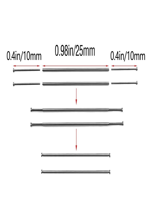 EarlyGlintsCX 1/64 Wheels Modified Hollow Shaft & Mushroom Nails 20 Sets - Suitable for 1/64 Diecast Cars DIY Tires - Each Set Includes 2 Hollow Shafts & 4 Mushroom Nails (0.98in/25mm) - Image 2