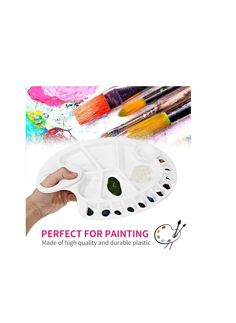 Generic Paint Tray Palettes 2 Pack, Oval Shaped Palette, Student Acrylic Oil Watercolor Craft Professional DIY Art Painting  - Image 2