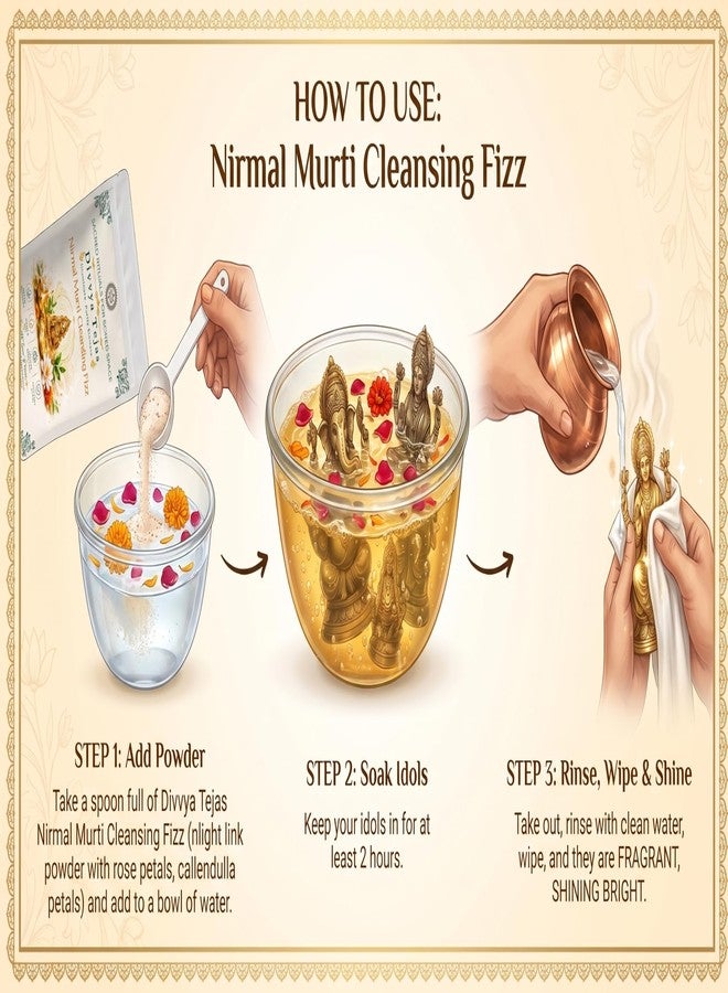 Aaranyam Divvya Tejas Idol Cleaning Fizz | Natural Brass & Copper Murti Cleaner | Temple Safe | 350g - Image 2