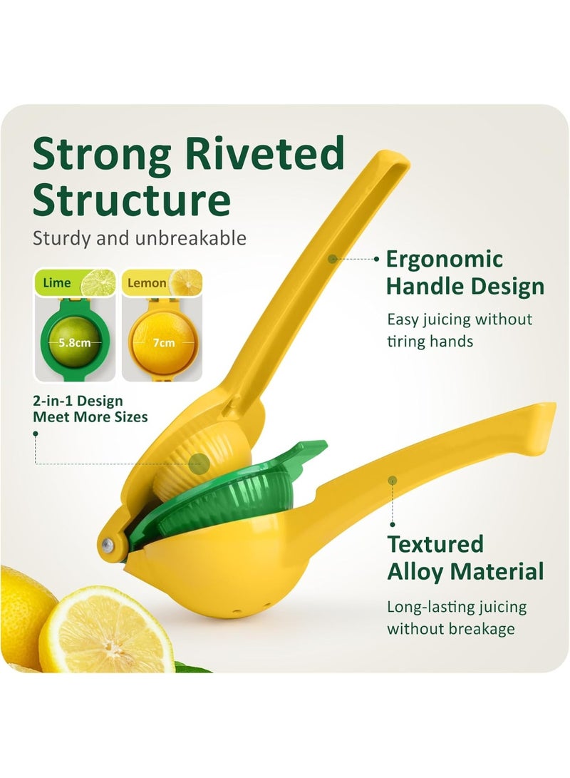 Baytion 2 In 1 Lime Lemon Squeezer, Hand Juicer Lemon Juicer Squeezer Exprimidor de Limones Citrus Squeezer for Food &Drinks, Max Extraction Manual Citrus Press, Easy to Clean Metallic - Image 3