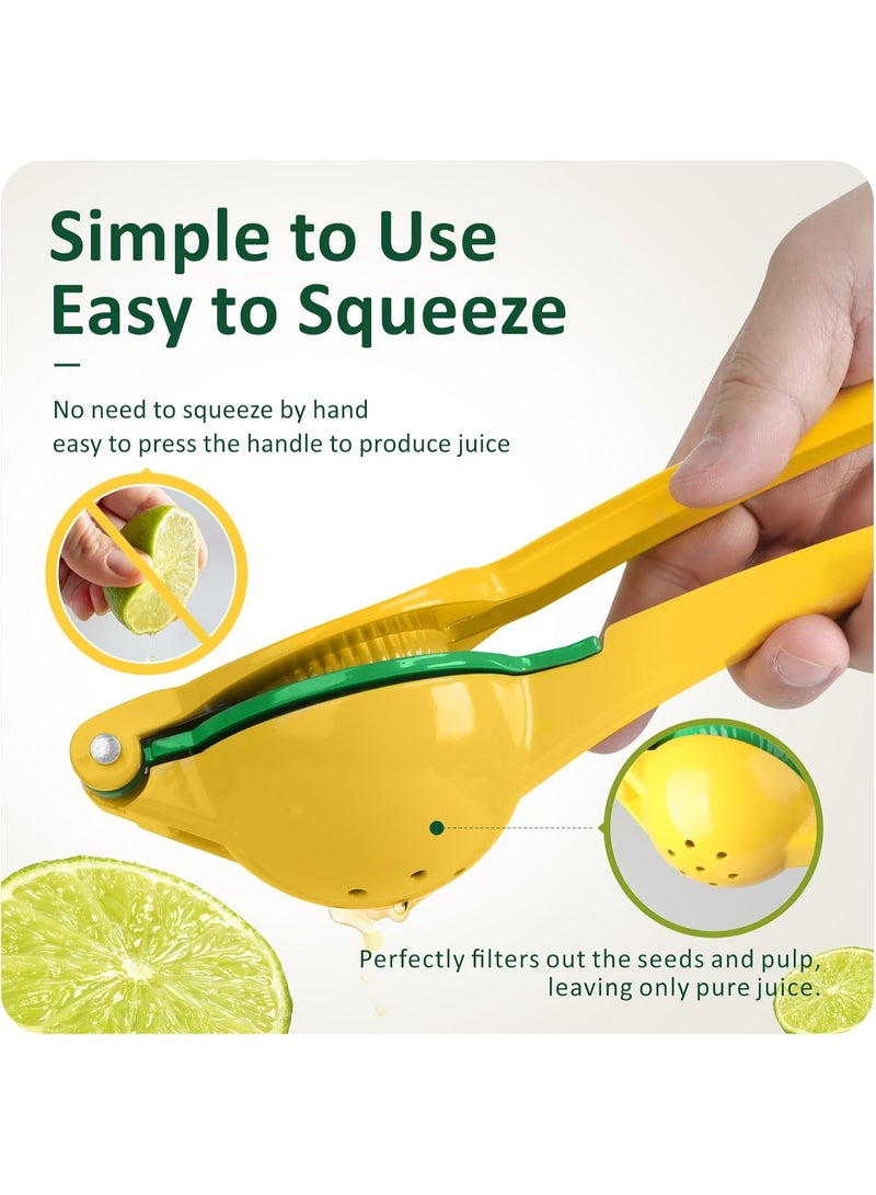 Baytion 2 In 1 Lime Lemon Squeezer, Hand Juicer Lemon Juicer Squeezer Exprimidor de Limones Citrus Squeezer for Food &Drinks, Max Extraction Manual Citrus Press, Easy to Clean Metallic - Image 2
