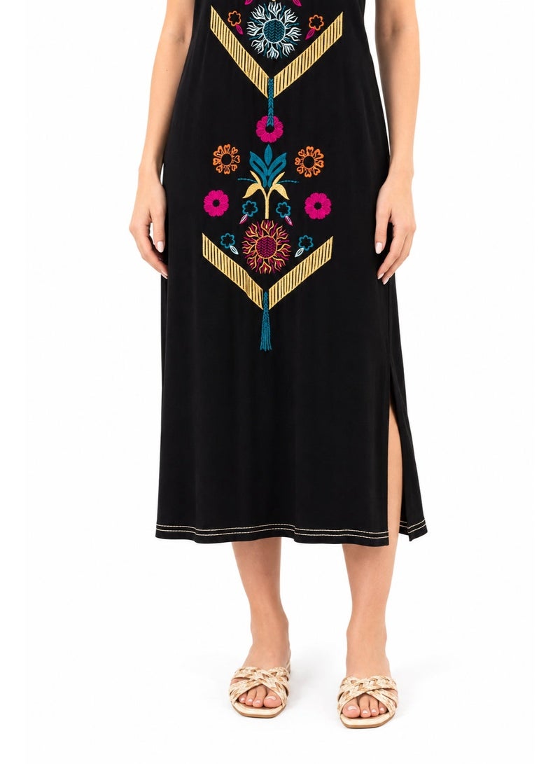 zecotex  Traditional Embroidered Cotton Maxi Dress - 100% Pure Natural Cotton - Breathable Summer Jalabiya - Multiple Designs & Colors - Image 5