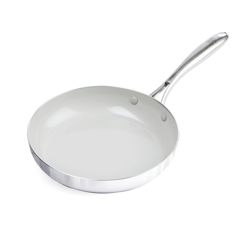 GreenLife GreenLife TriPly Stainless Steel Healthy Ceramic Nonstick 11 Frying Pan Skillet PFASFree Multi Clad Induction Dishwasher Safe Oven Safe Silver 