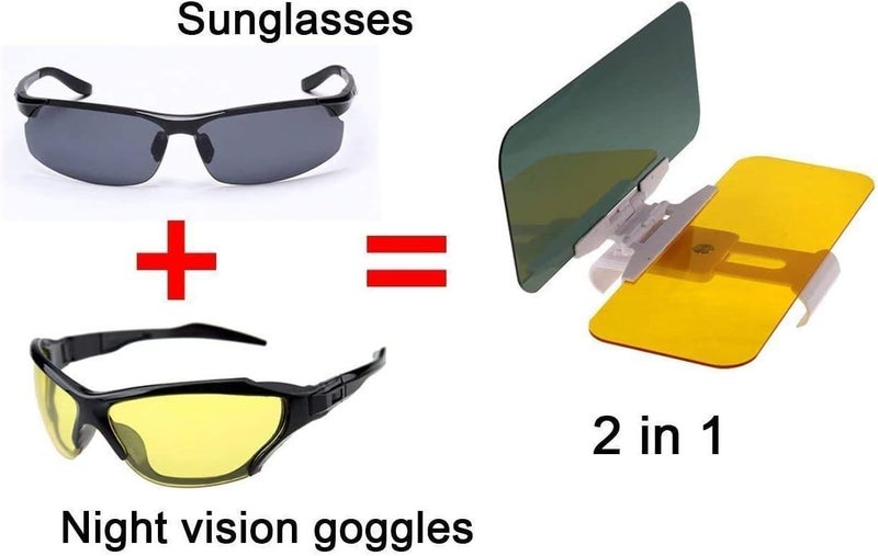 KINGKI Car Sun Visor Extender Anti Glare Blocker HD Day Night Driving Visor Glare Sun Shield Tinted Lens Blocker Car Extender Visor Sunscreen Extendable Visor for Car Sun Windshield Glare Blocking Visor - Image 4