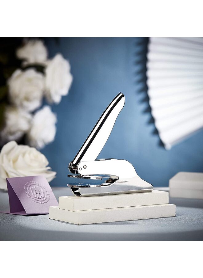 Stainless Steel Seal Embosser, Hand-Held Embossing Stamp, for Books, Envelopes, Napkins,125 * 55MM,silver - Image 4