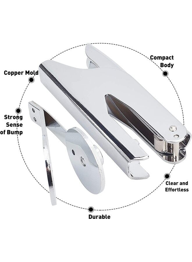Stainless Steel Seal Embosser, Hand-Held Embossing Stamp, for Books, Envelopes, Napkins,125 * 55MM,silver - Image 3