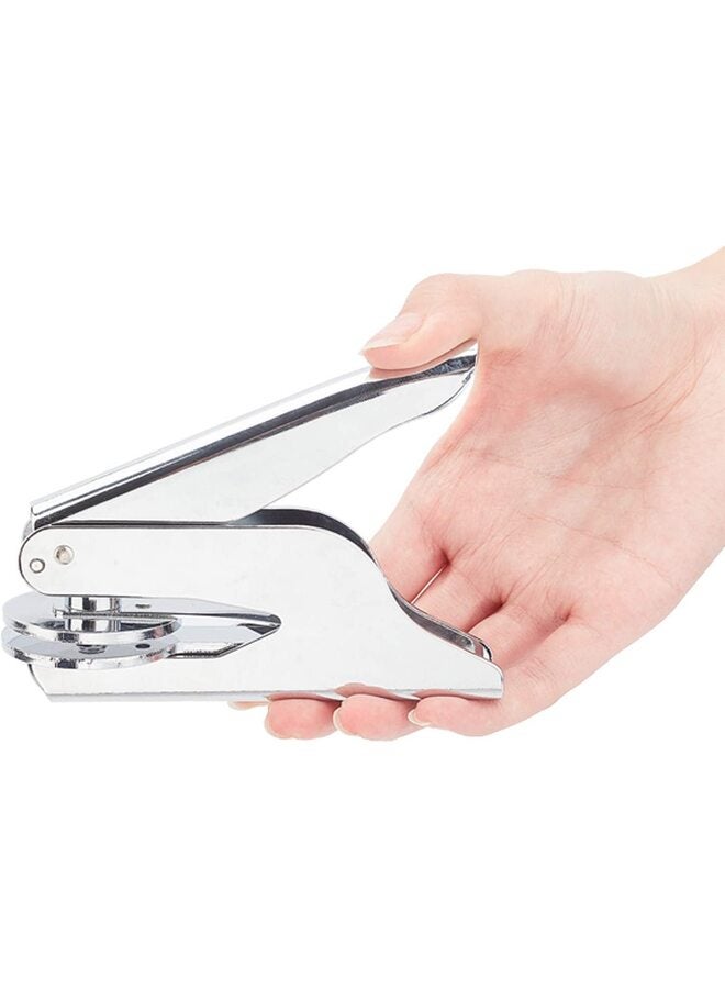 Stainless Steel Seal Embosser, Hand-Held Embossing Stamp, for Books, Envelopes, Napkins,125 * 55MM,silver - Image 2
