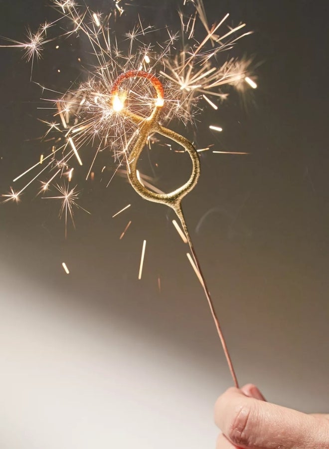 Wondercandle Gold Sparkler Candle - Number 8 - Image 1