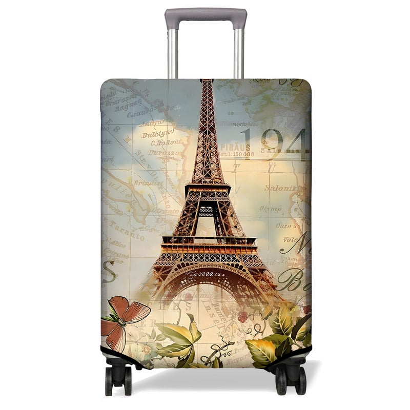 PtRug Travel Luggage Cover Suitcase Protector Fits 1832 Inch Wheel Covers PatternedTravel Related Items Flower Luggage Protector Elastic M - Image 2