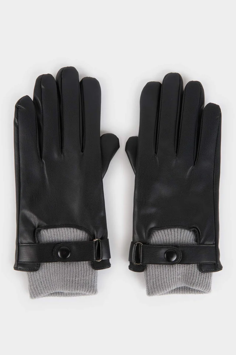 Woman Faux Leather Gloves